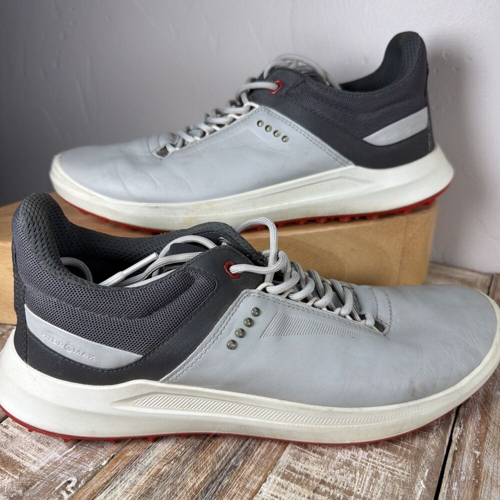 ECCO Mens 8-8.5 Golf Core Leather Shoes Grey